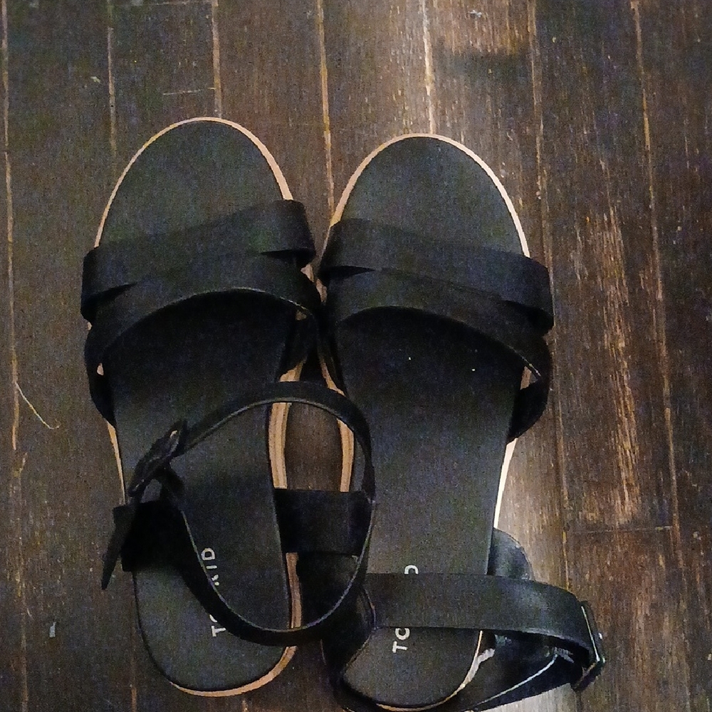 Torrid Black Ankle Strap Sandals